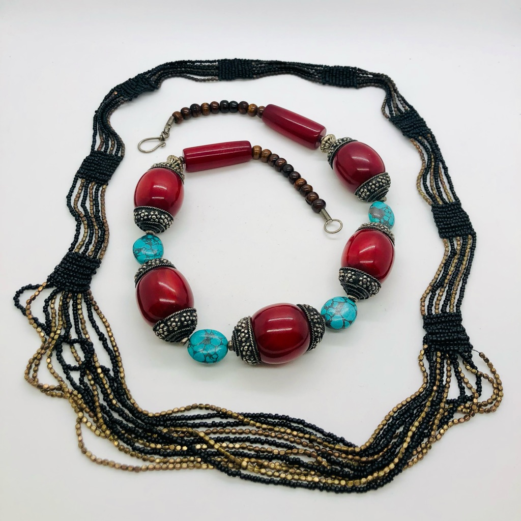 Vintage Southwestern Turquoise Bead Necklace Lot